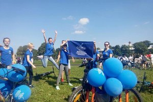 Сотрудники Балтийского объединения приняли участие в велопробеге в честь Дня строителя